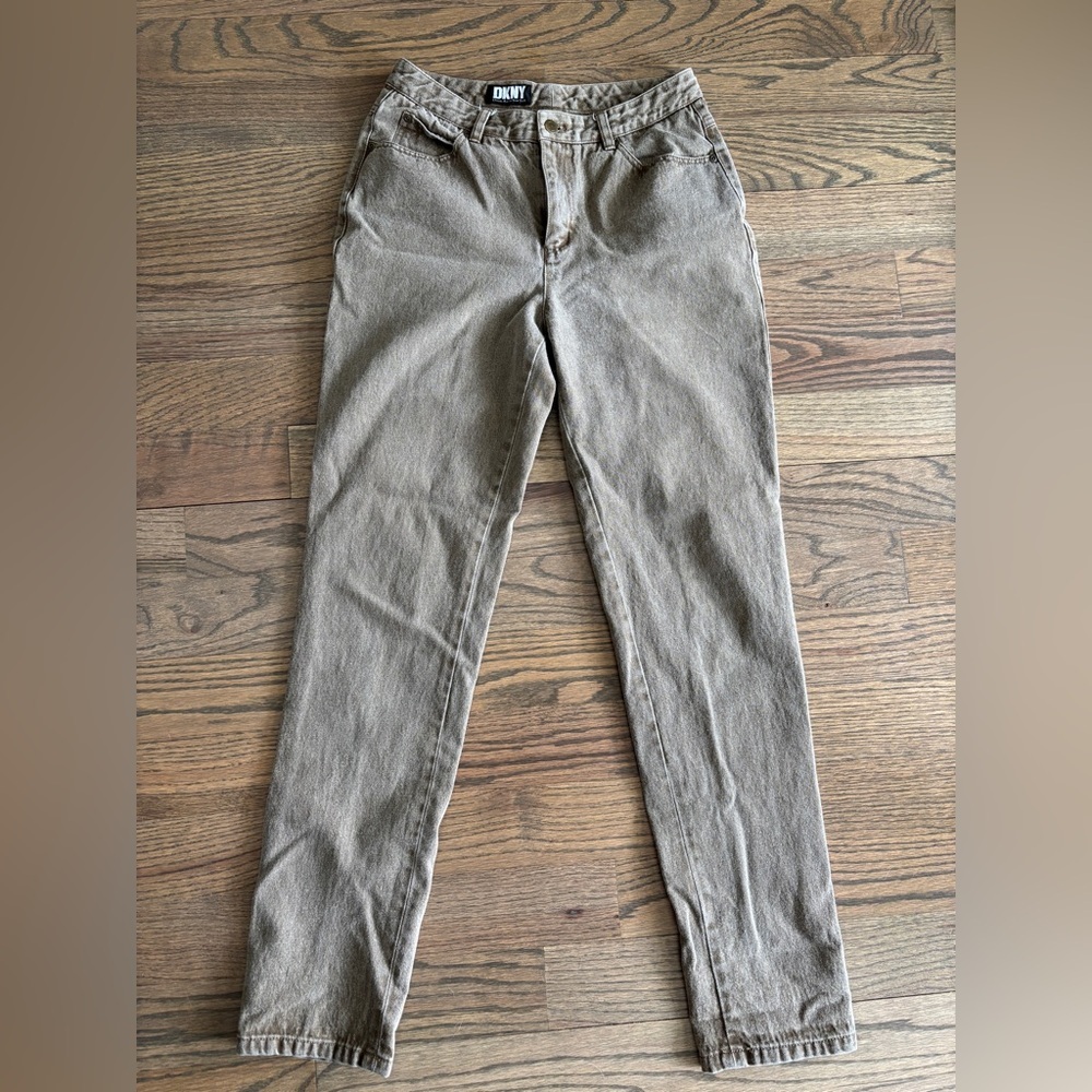 Vintage DKNY Faded Brown Denim Straight Leg Midrise‎ Jeans Size 10